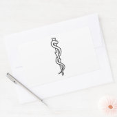 Sticker Rectangulaire Barre d'Asclepius [symbole médical] (Enveloppe)