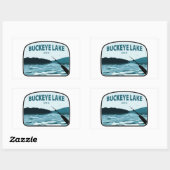 Sticker Rectangulaire Barre de pêche Buckeye Lake Ohio (Feuille)