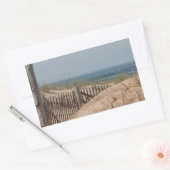 Sticker Rectangulaire barrière de plage patinée dans les dunes (Enveloppe)