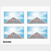 Sticker Rectangulaire Barrière rouge et blanche Accès bloqué (Feuille)