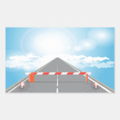 Sticker Rectangulaire Barrière rouge et blanche Accès bloqué (Devant)