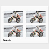 Sticker Rectangulaire Barry Sheene 2, la version teinte à la main (Feuille)
