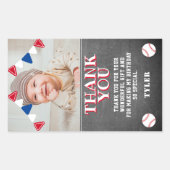Sticker Rectangulaire Baseball Chalkboard Enfants Photo Anniversaire Mer (Devant)