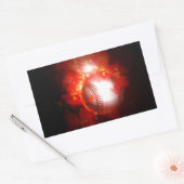 Sticker Rectangulaire Baseball flamboyant (Enveloppe)