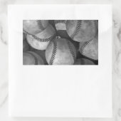 Sticker Rectangulaire Baseball noir et blanc (Sac)