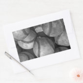 Sticker Rectangulaire Baseball noir et blanc (Enveloppe)