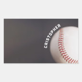 Sticker Rectangulaire Baseball personnalisé (Devant)