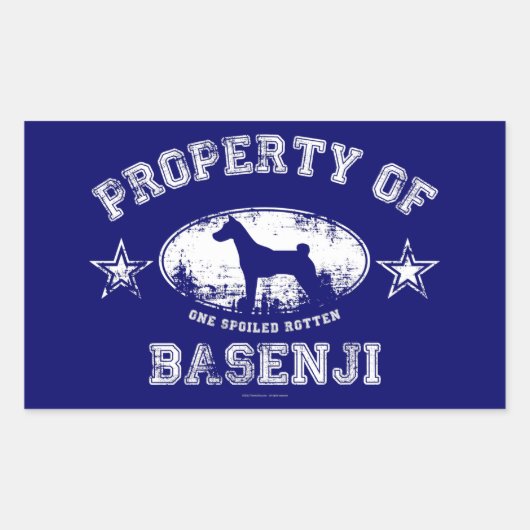 Sticker Rectangulaire Basenji (Devant)