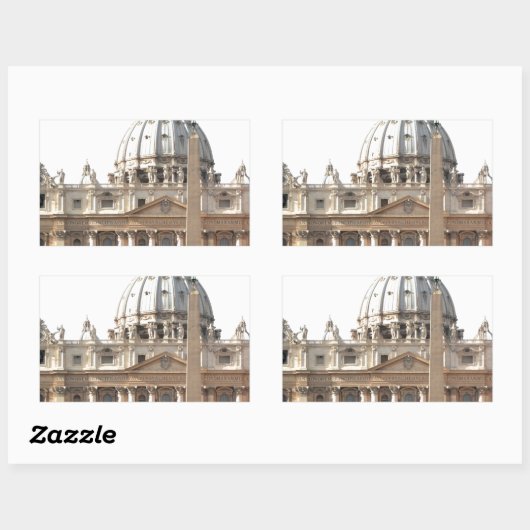 Sticker Rectangulaire Basilique de San Pietro (Feuille)