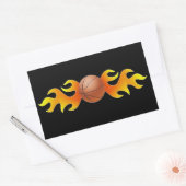 Sticker Rectangulaire Basket avec flammes (Enveloppe)