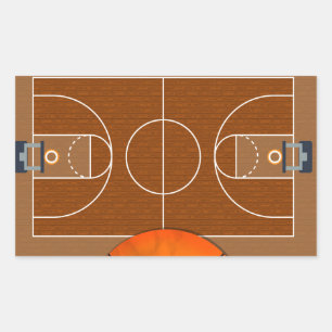 Sticker Rectangulaire Basket-ball