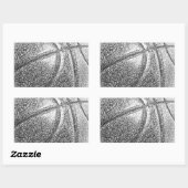 Sticker Rectangulaire Basket-ball avec effet crayon (Feuille)