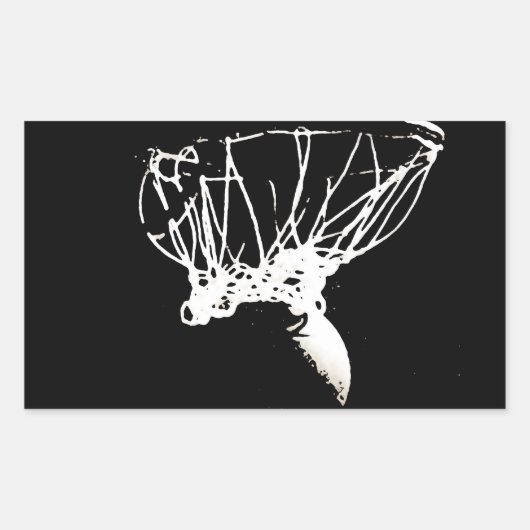 Sticker Rectangulaire Basket-ball Black White Pop Art (Devant)