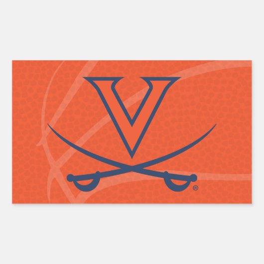 Sticker Rectangulaire Basket-ball des Cavaliers de Virginie (Devant)