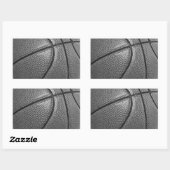 Sticker Rectangulaire Basket-ball en niveaux de gris (Feuille)