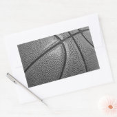 Sticker Rectangulaire Basket-ball en niveaux de gris (Enveloppe)