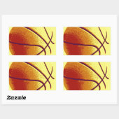 Sticker Rectangulaire Basket-ball Jaune Orange (Feuille)