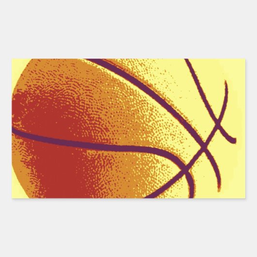 Sticker Rectangulaire Basket-ball Jaune Orange (Devant)