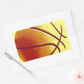 Sticker Rectangulaire Basket-ball Jaune Orange (Enveloppe)