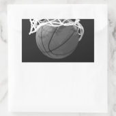 Sticker Rectangulaire Basket-ball noir et blanc (Sac)