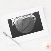 Sticker Rectangulaire Basket-ball noir et blanc (Enveloppe)
