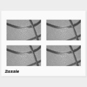 Sticker Rectangulaire Basket-ball noir et blanc (Feuille)
