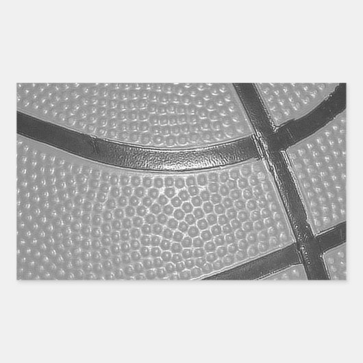 Sticker Rectangulaire Basket-ball noir et blanc (Devant)