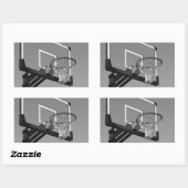 Sticker Rectangulaire Basket-ball noir et blanc (Feuille)