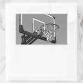 Sticker Rectangulaire Basket-ball noir et blanc (Sac)