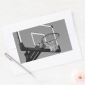 Sticker Rectangulaire Basket-ball noir et blanc (Enveloppe)