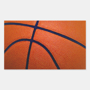 Sticker Rectangulaire Basket-ball orange et noir