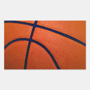 Sticker Rectangulaire Basket-ball orange et noir