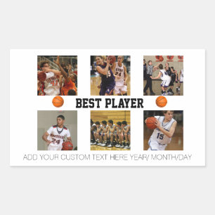Sticker Rectangulaire Basket-ball photo collage modèle Photo Block