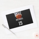 Sticker Rectangulaire Basket-ball Votre nom (Enveloppe)