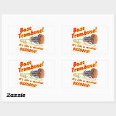 Sticker Rectangulaire Bass Trombone Musical Bazooka (Feuille)