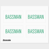 Sticker Rectangulaire Basse Guitare Bassman (Feuille)