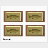 Sticker Rectangulaire Basse noire sur un Arrière - plan vert (Feuille)