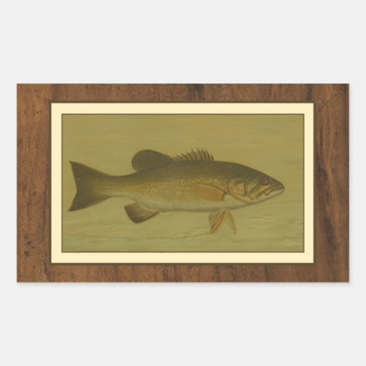 Sticker Rectangulaire Basse noire sur un Arrière - plan vert (Devant)