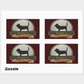 Sticker Rectangulaire Basset (Feuille)