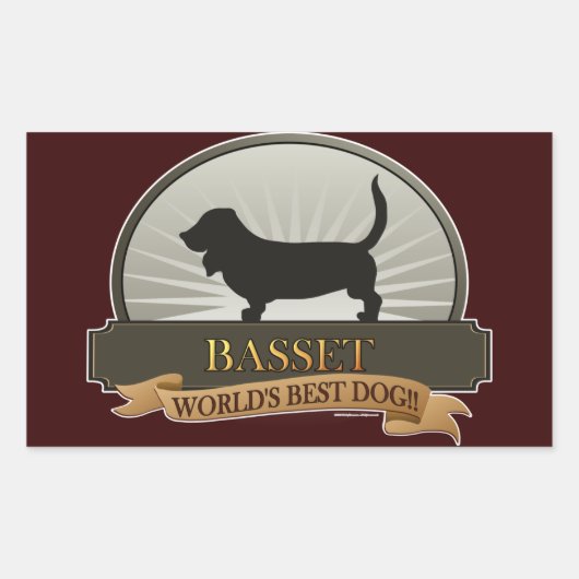Sticker Rectangulaire Basset (Devant)