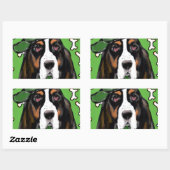 Sticker Rectangulaire Basset Hound (Feuille)