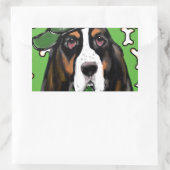 Sticker Rectangulaire Basset Hound (Sac)