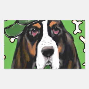 Sticker Rectangulaire Basset Hound