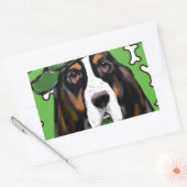 Sticker Rectangulaire Basset Hound (Enveloppe)