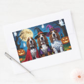 Sticker Rectangulaire Basset Hound Chiens Citrouille Halloween Funny (Enveloppe)