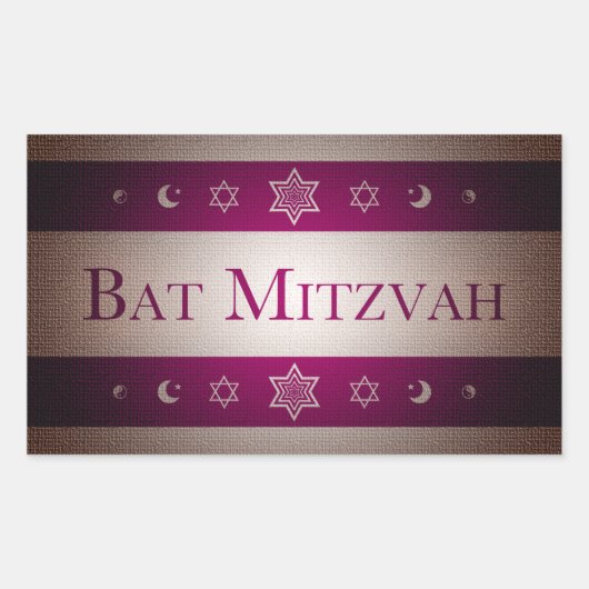 Sticker Rectangulaire Bat mitzvah (Devant)