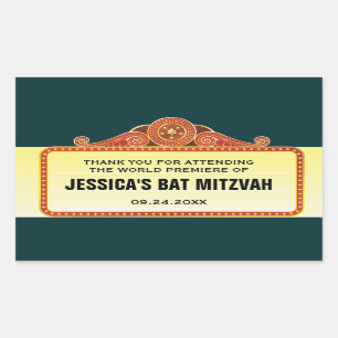 Sticker Rectangulaire Bat mitzvah du Theater Marquee Bar