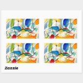 Sticker Rectangulaire Bataille maritime de Kandinsky 1913 (Feuille)