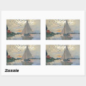 Sticker Rectangulaire Bateau à voile de Monet Impressionnisme français C (Feuille)