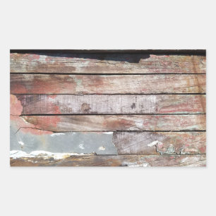 Sticker Rectangulaire Bateau à voile rustique en bois vieilli Planches N